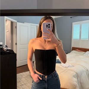 Black Strapless Corset Top